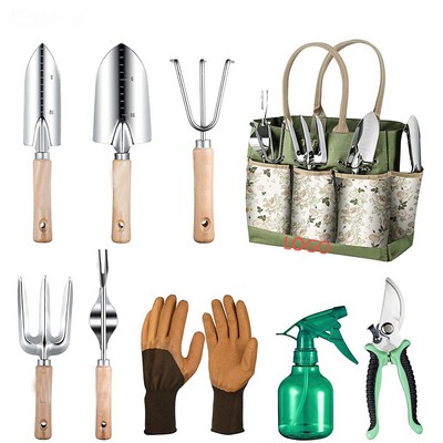 9-Piece Stainless Steel Heavy-Duty Garden Tool Set