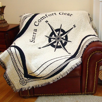 Custom 2-Layer CottonWeave™ Throw Blanket, USA-made. Size L (52"x 60")